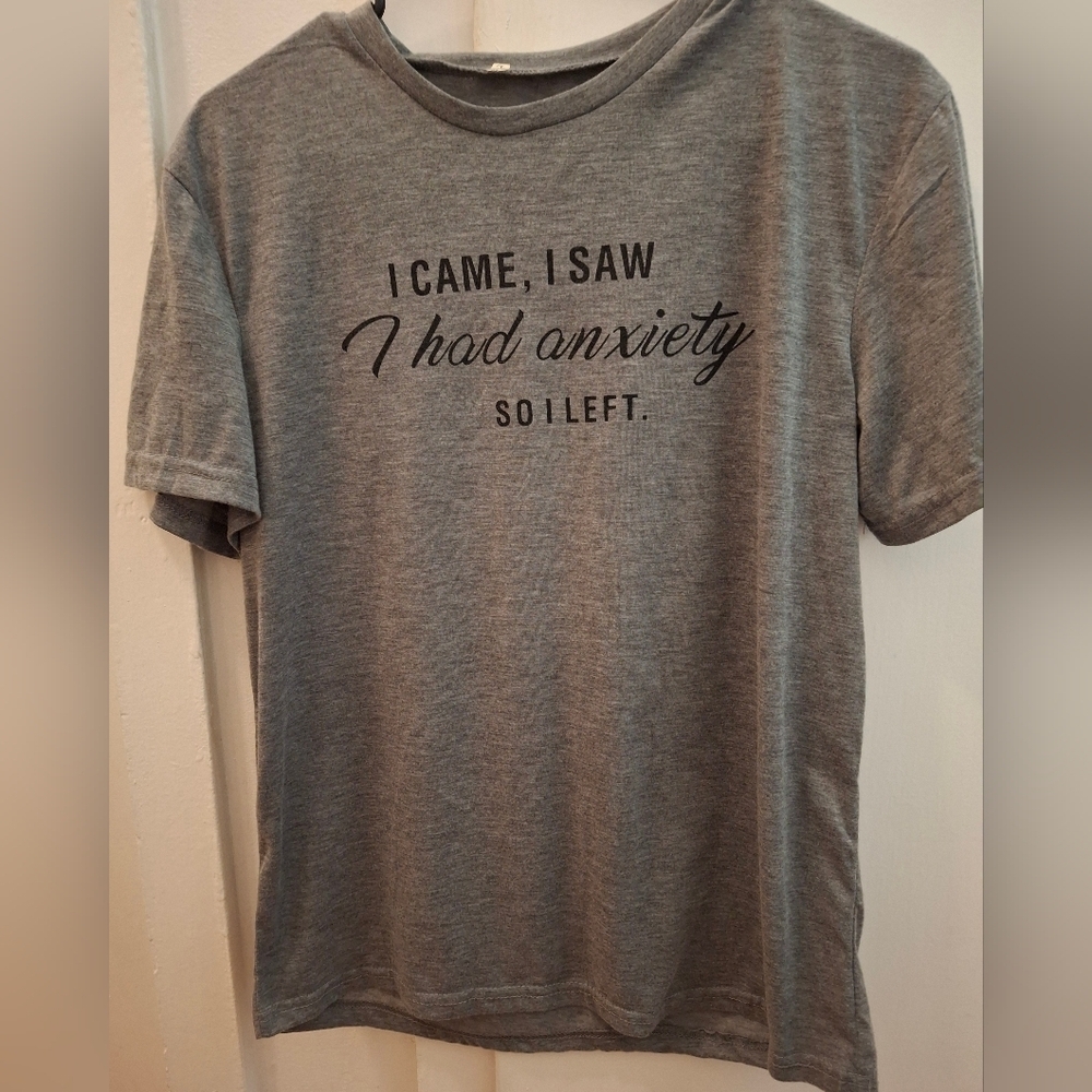 Gray Graphic T-Shirt with Quote
